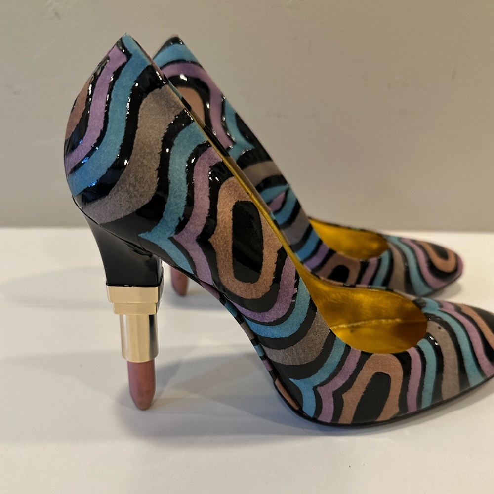 Multicolor designer lipstick heels